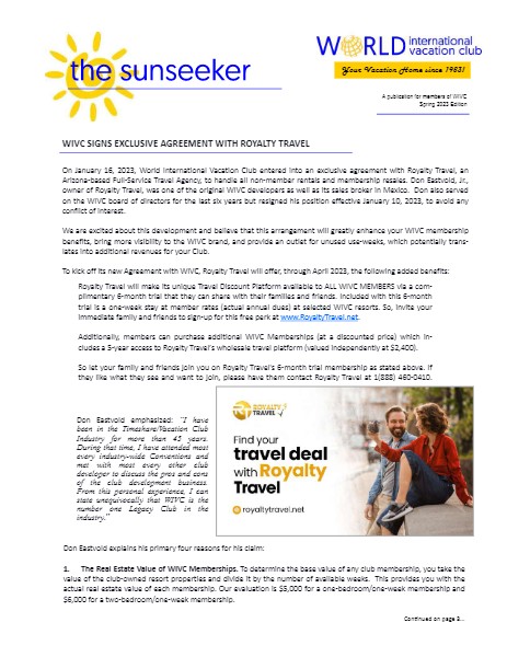 Member Portal | World International Vacation Club